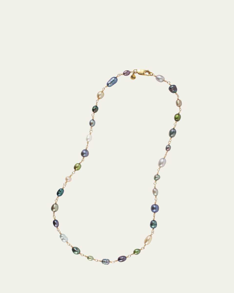 Trail Mix Necklace with Pearls, 18"L